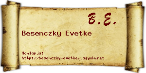 Besenczky Evetke névjegykártya
